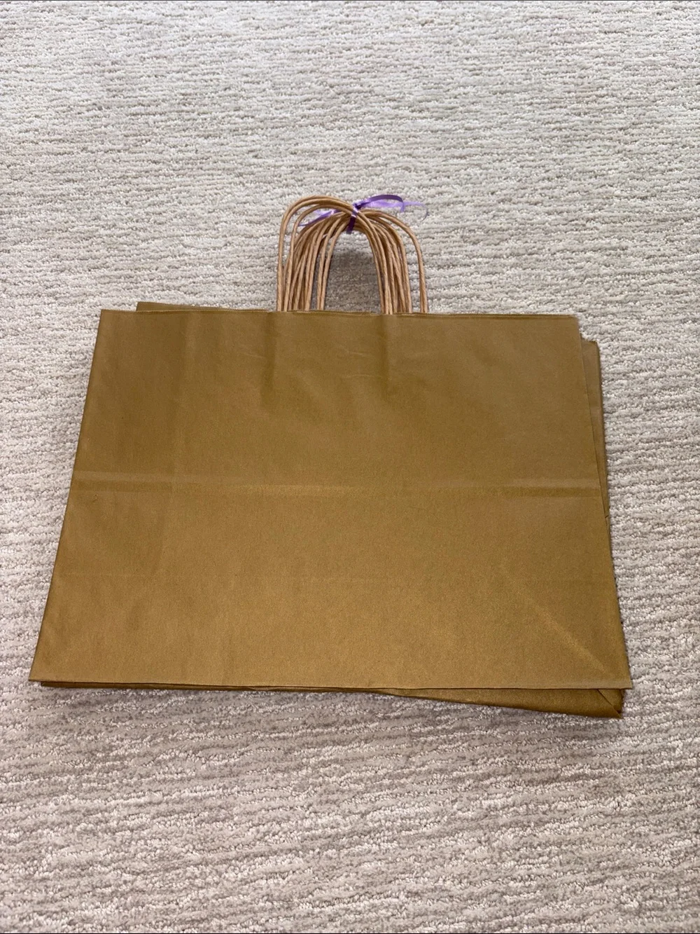 10 Gold Paper Gift Shopping Tote Bag with Twisted Handles Recycled Paper